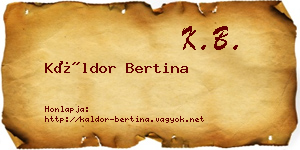 Káldor Bertina névjegykártya